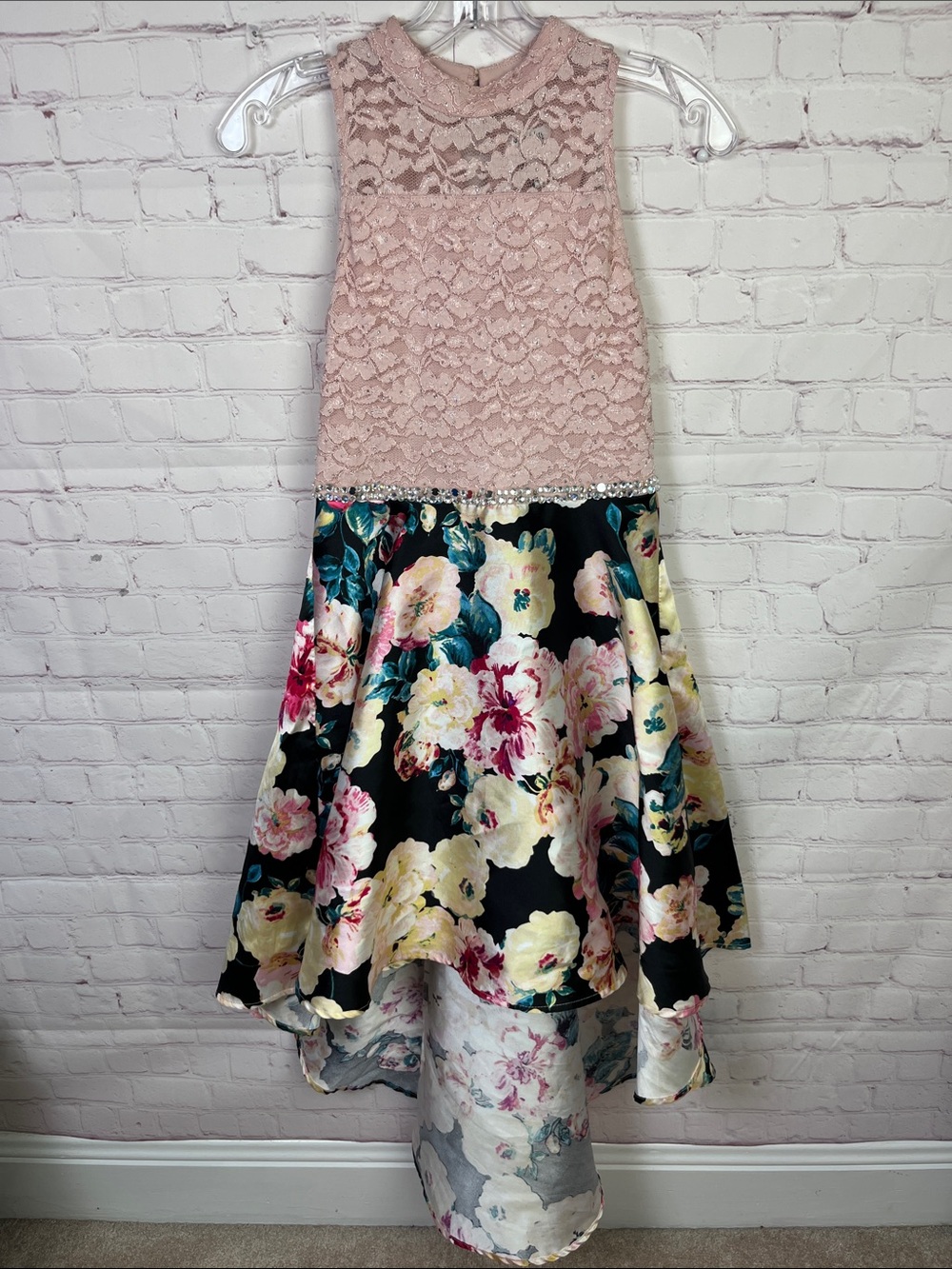 Speechless Kids Lace and Floral High Low Dress Size 16